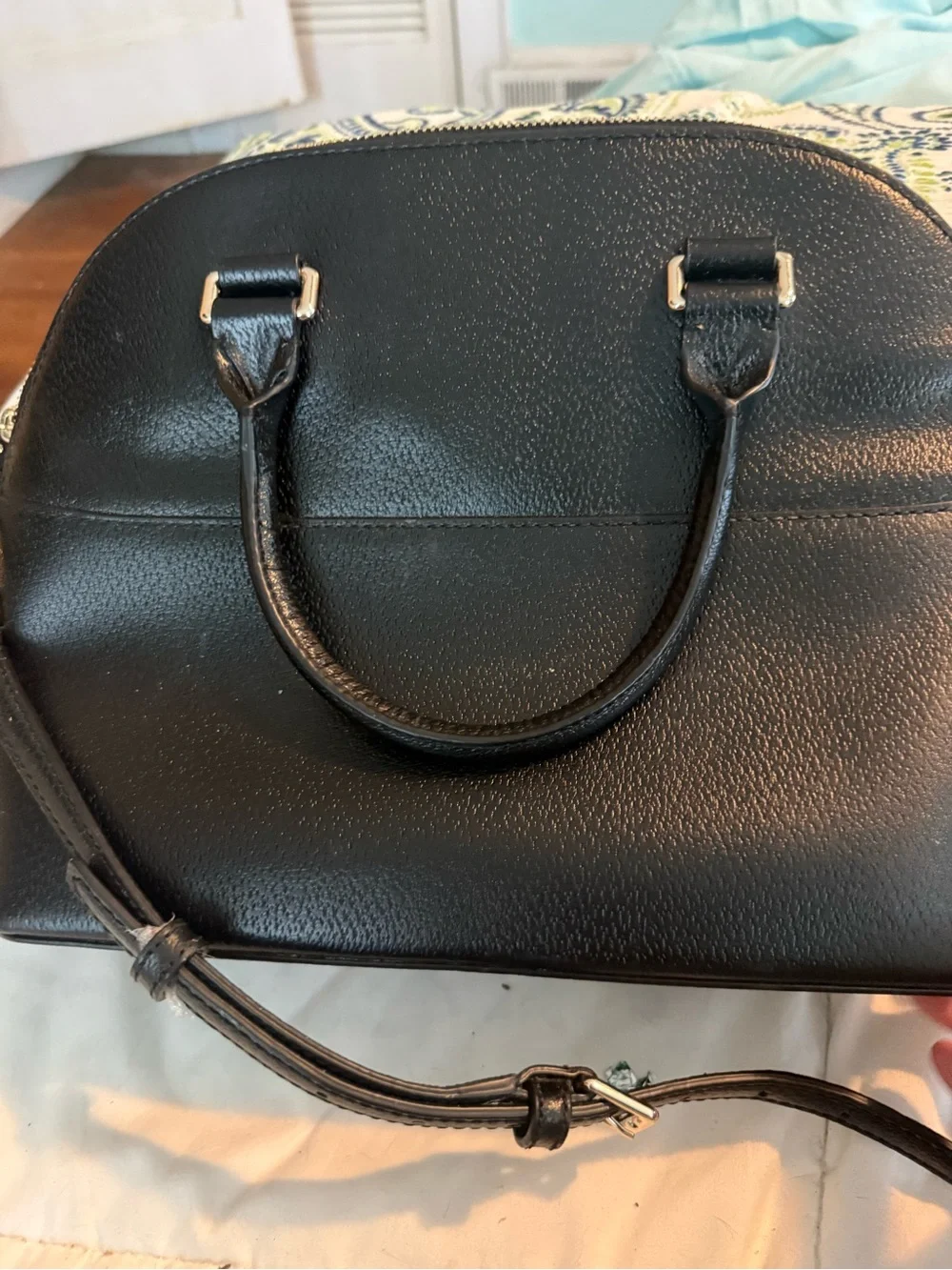 kate spade Black Pebbled Dome Satchel